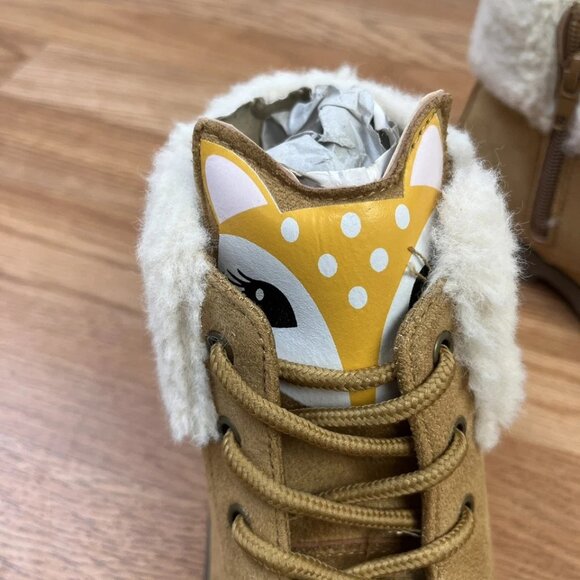 Fabkids Fur Lined Deer Face Boots Little Girls Size 13 NEW - Picture 8 of 12